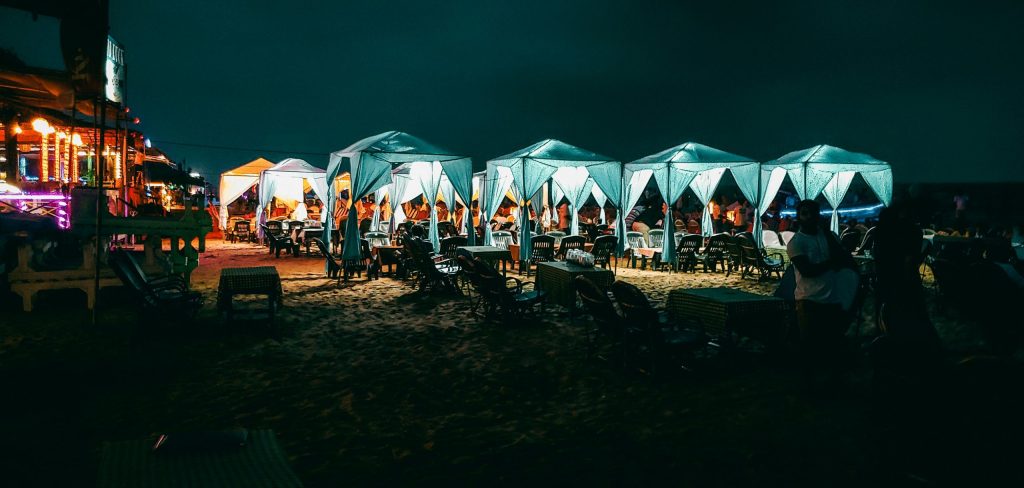 Night on a beach in Goa